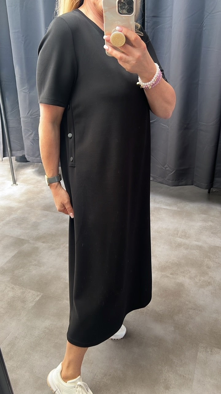 Sweatkleid Maxi mit Knöpfen in versch. Farben Artikel 5792