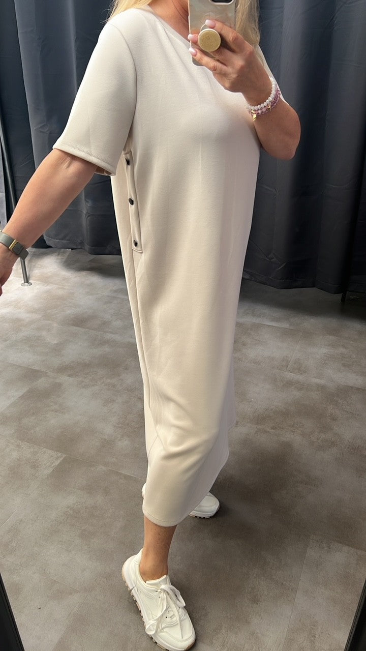 Sweatkleid Maxi mit Knöpfen in versch. Farben Artikel 5792