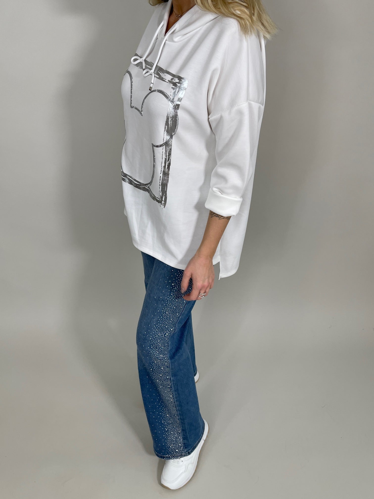 Jeans Wide Leg mit Strass seitlich Artikel 5617