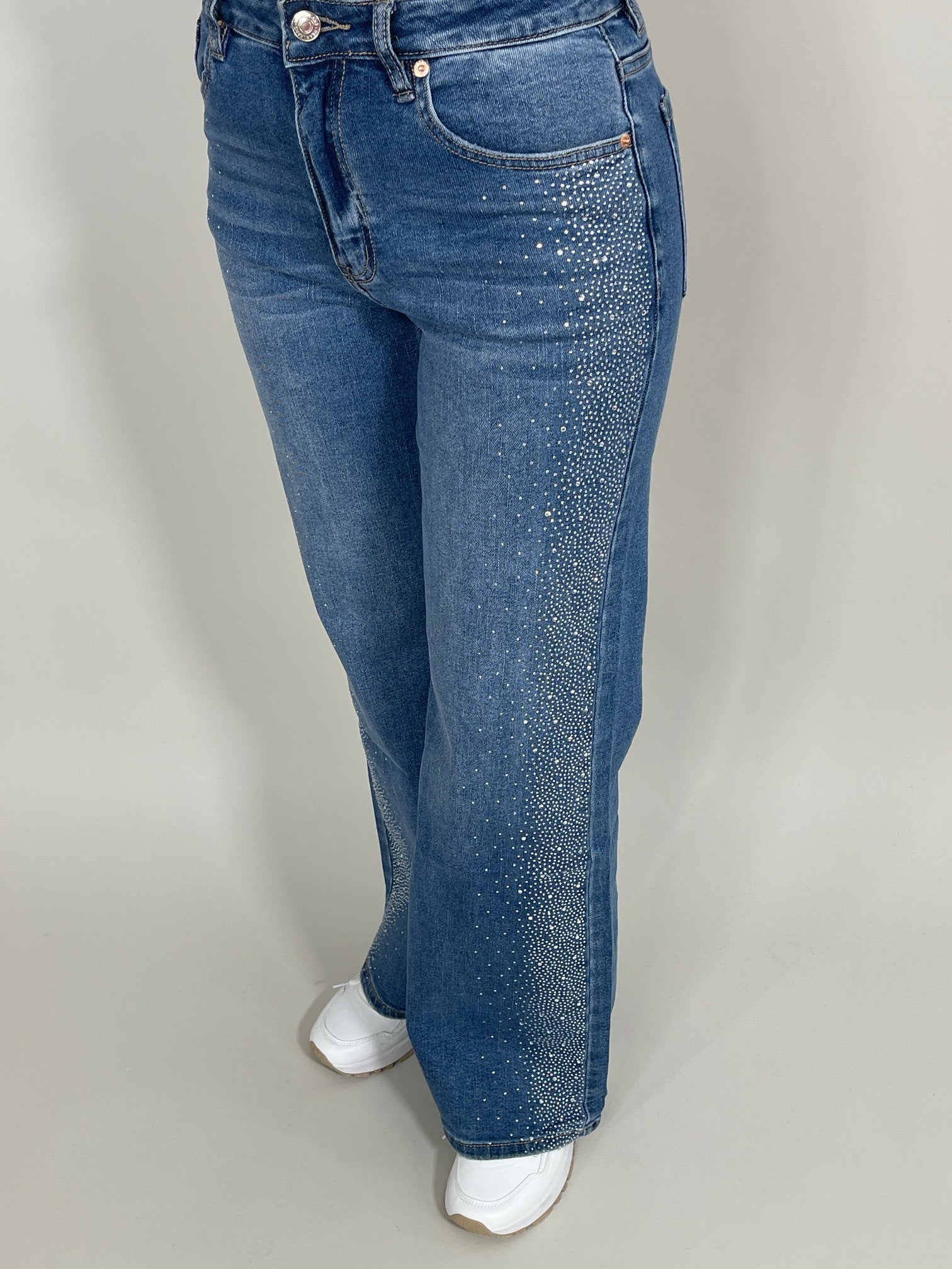Jeans Wide Leg mit Strass seitlich Artikel 5617