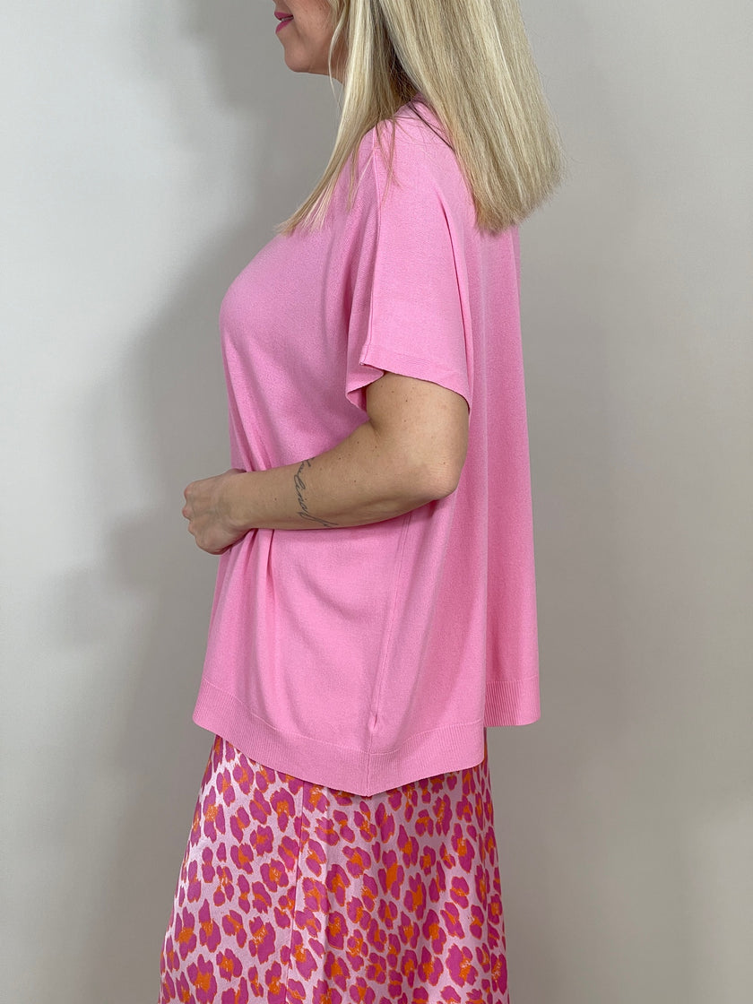 Pullover Kurzarm Feinstrick versch. Farben Artikel 5752