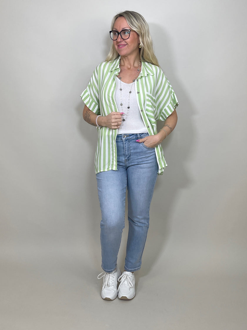 Bluse kurz gestreift in versch. Farben Artikel 4092