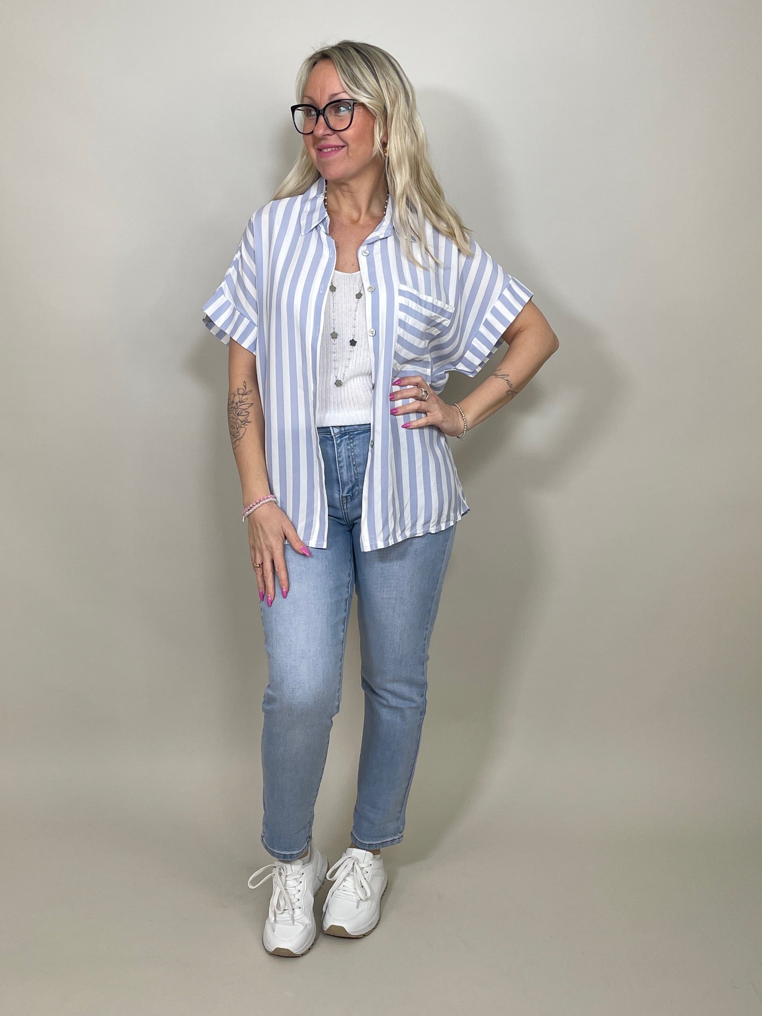 Bluse kurz gestreift in versch. Farben Artikel 4092