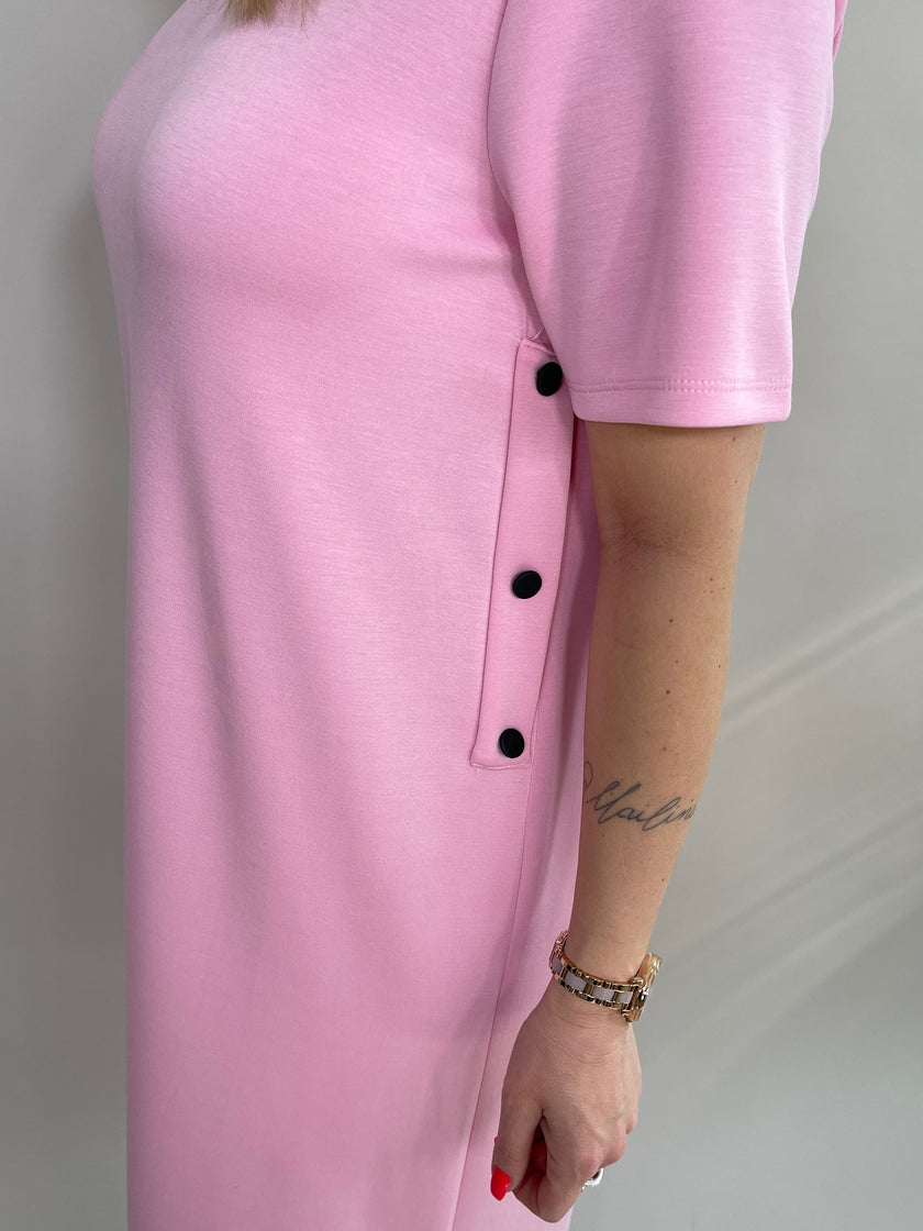 Sweatkleid Maxi mit Knöpfen in versch. Farben Artikel 5792
