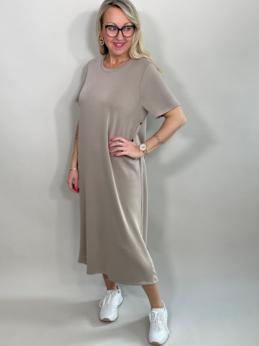 Sweatkleid Maxi mit Knöpfen in versch. Farben Artikel 5792
