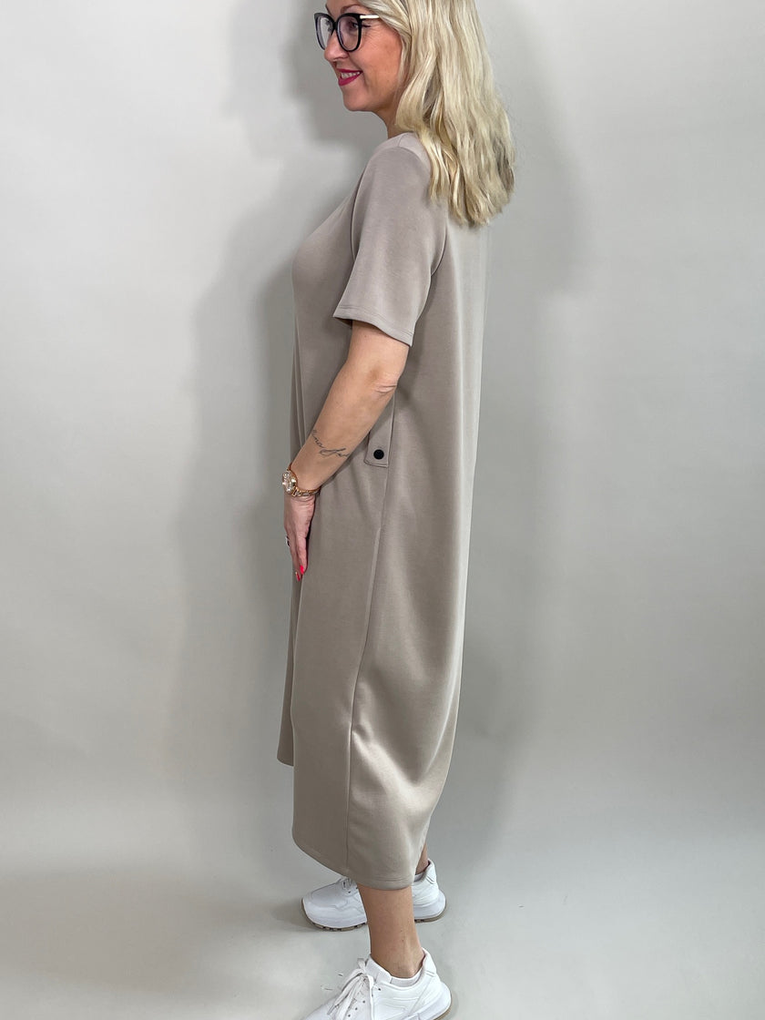 Sweatkleid Maxi mit Knöpfen in versch. Farben Artikel 5792