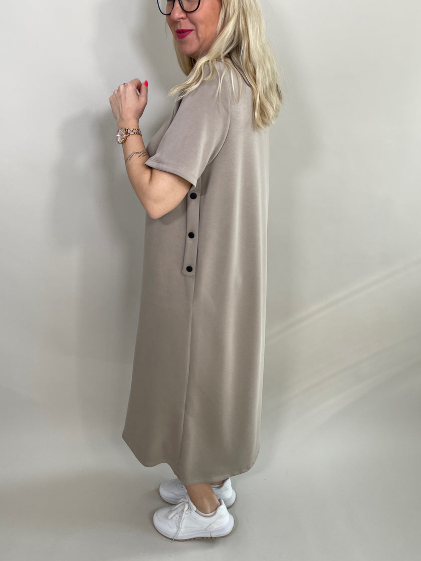 Sweatkleid Maxi mit Knöpfen in versch. Farben Artikel 5792
