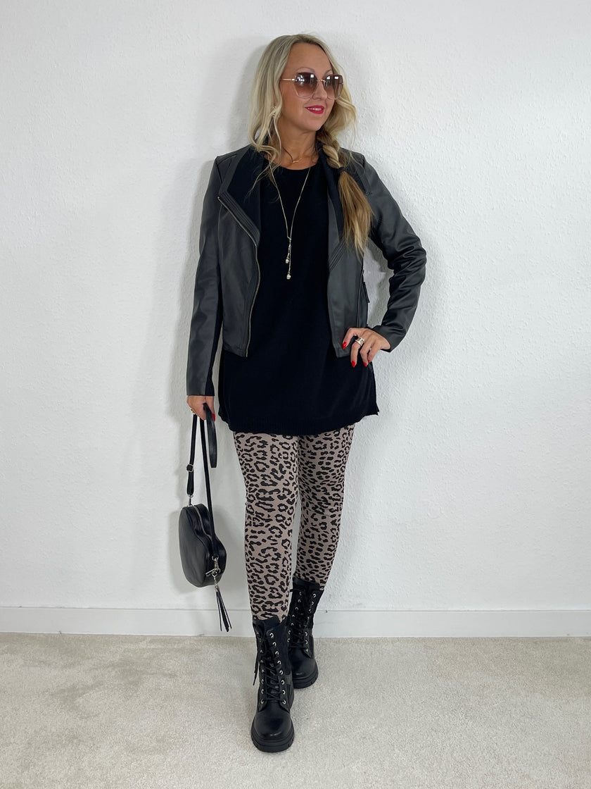 Leggings mit Leoprint in versch. Farben Artikel 5272