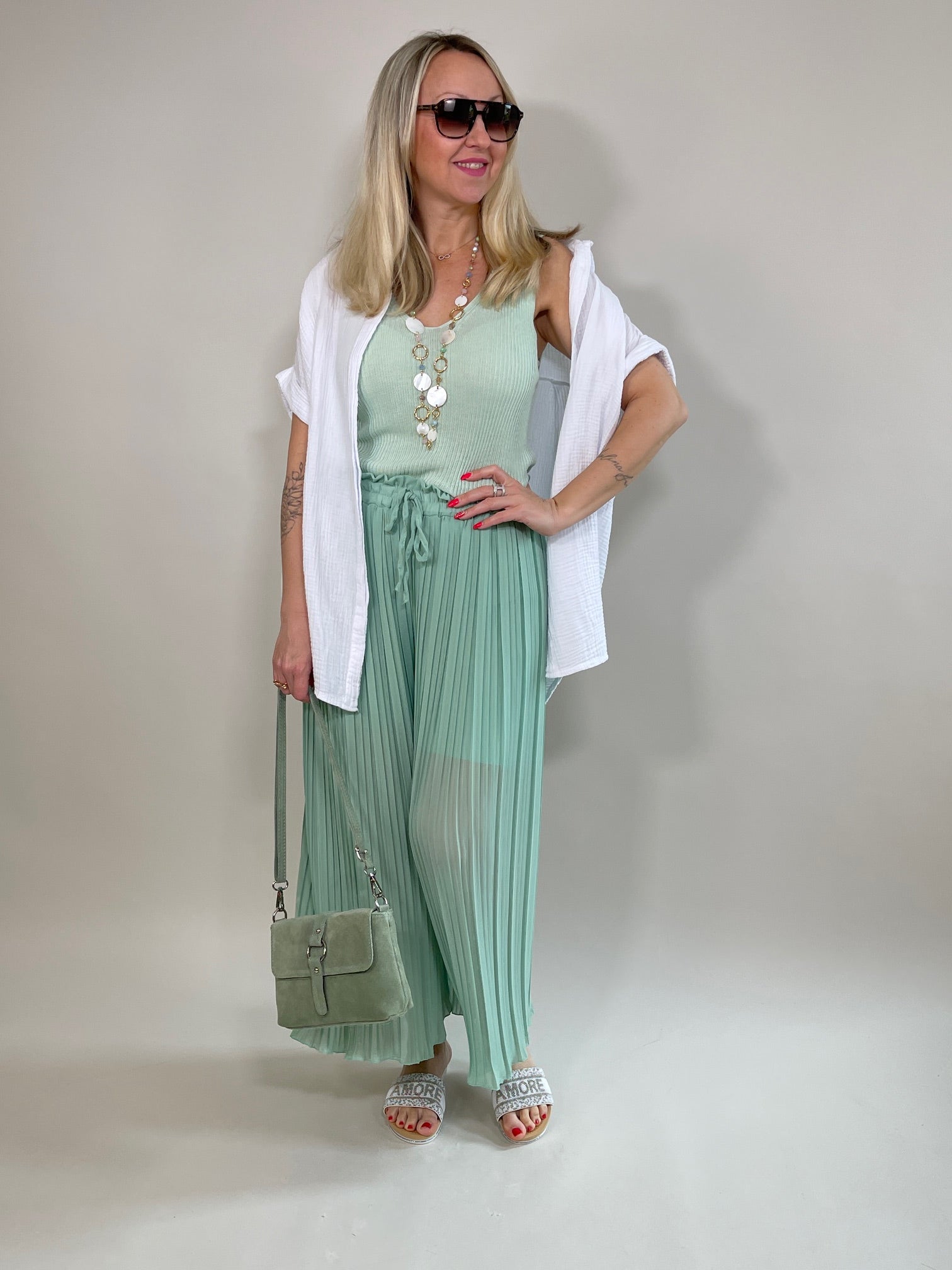 Plissee Hose Uni in versch. Farben Artikel 5858