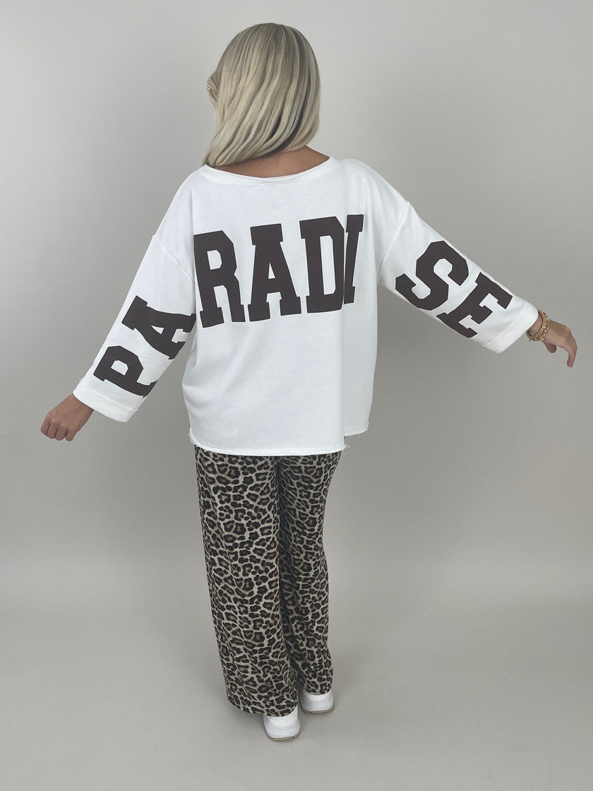 Sweatshirt mit Schriftzug im Rücken in Weiß Artikel 6273