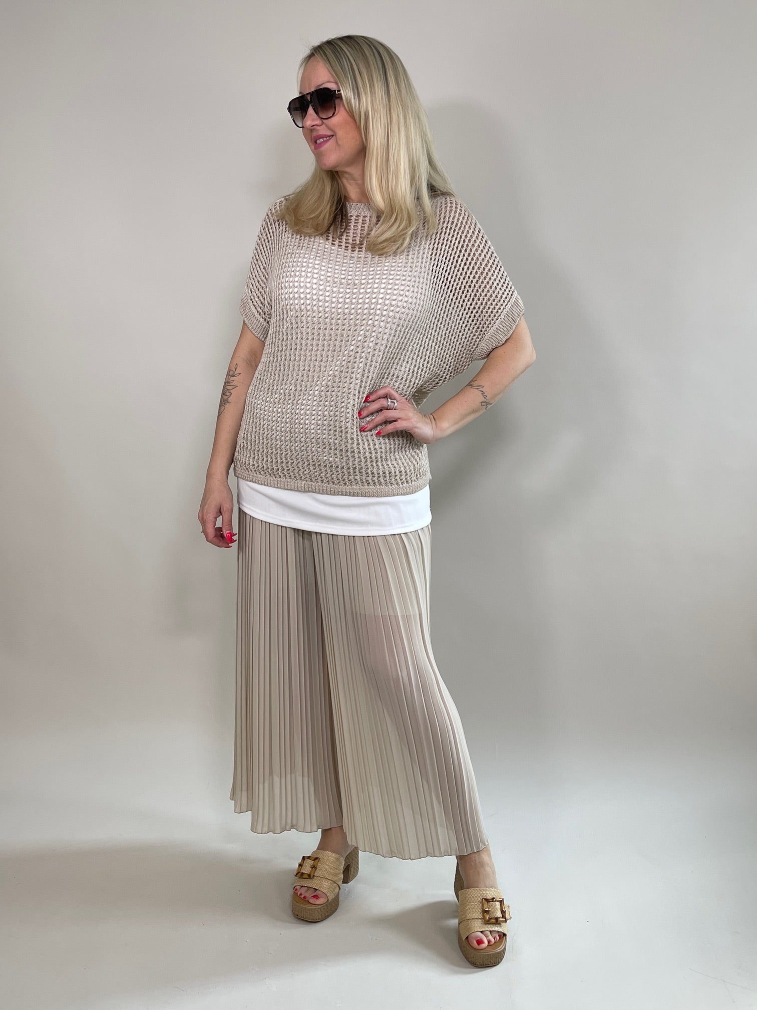Plissee Hose Uni in versch. Farben Artikel 5858