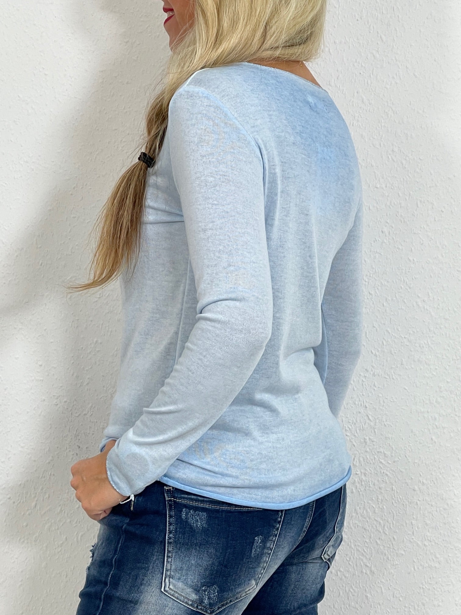 Langarmshirt mit Glitzerfäden versch. Farben Artikel 1051