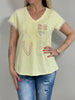 T-Shirt mit Steinchen und Glitzerdruck in versch. Farben Artikel 5781