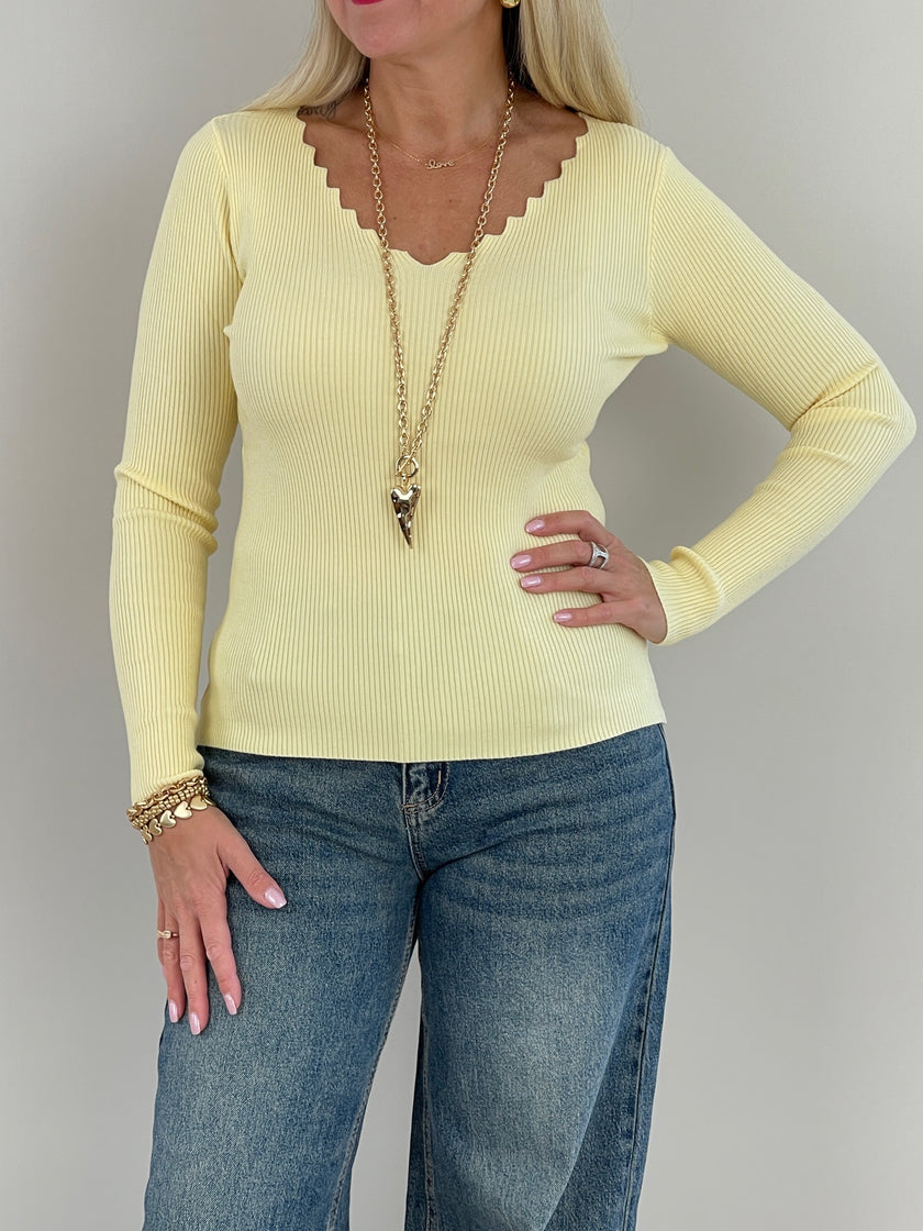 Langarmshirt Uni gerippt in versch. Farben Art. 6294