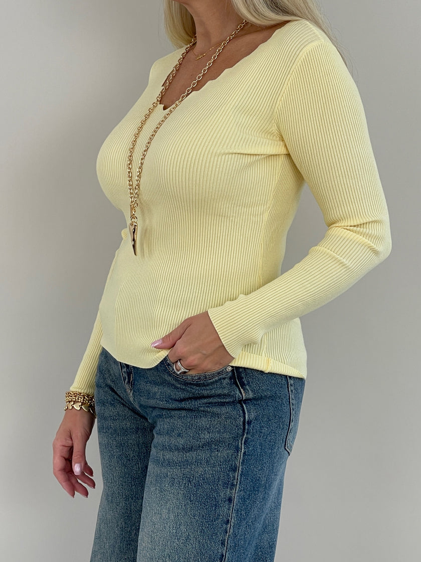 Langarmshirt Uni gerippt in versch. Farben Art. 6294