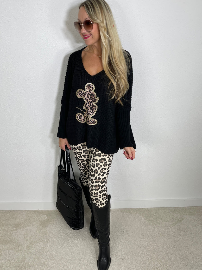 Leggings mit Leoprint in versch. Farben Artikel 5272