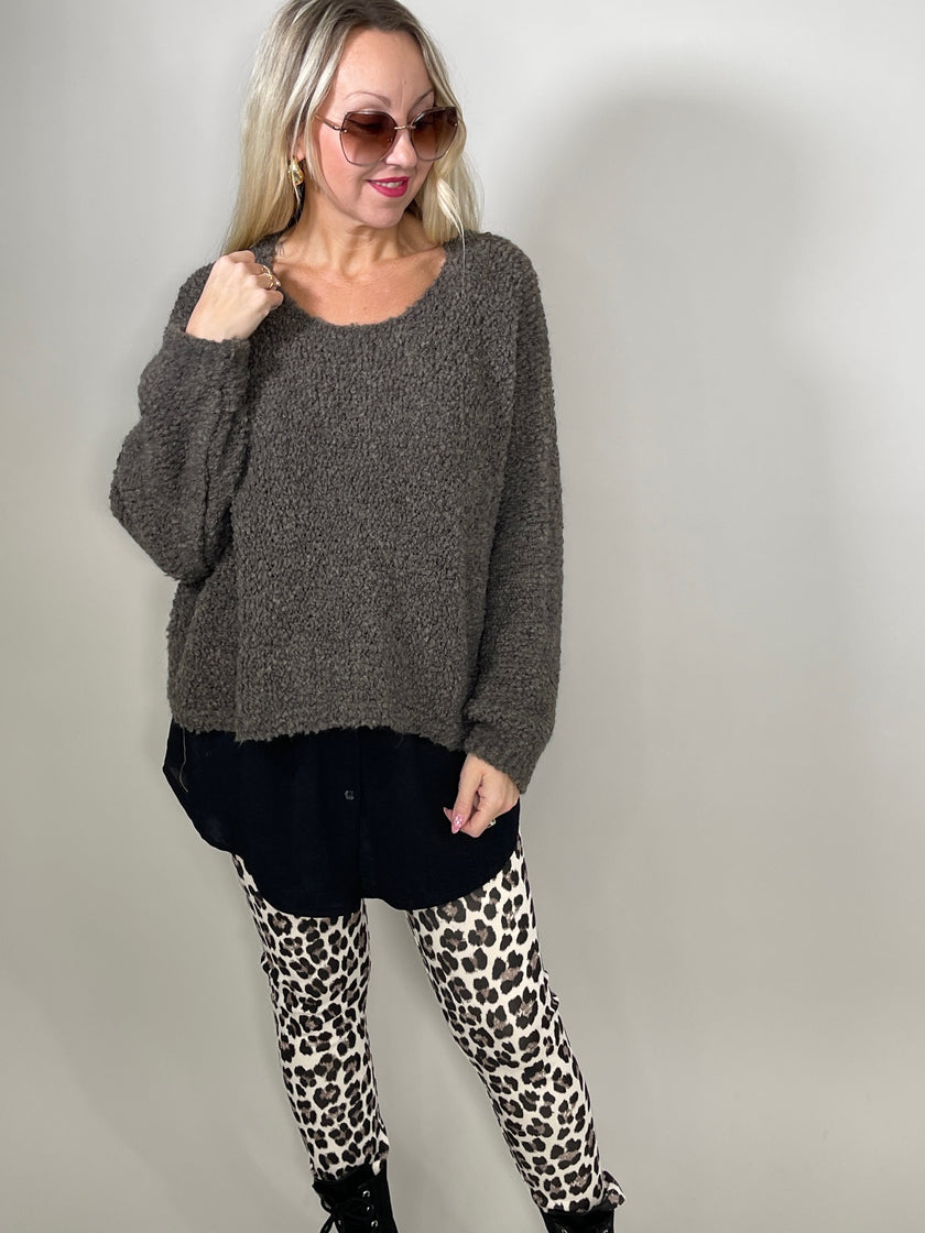Pullover Bouclé Langarm in versch. Farben Artikel 5381