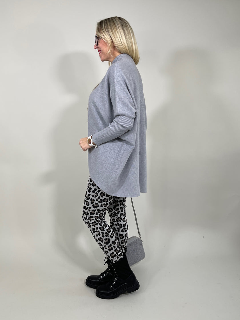 Longpullover mit Stehkragen in versch. Farben Artikel 5473