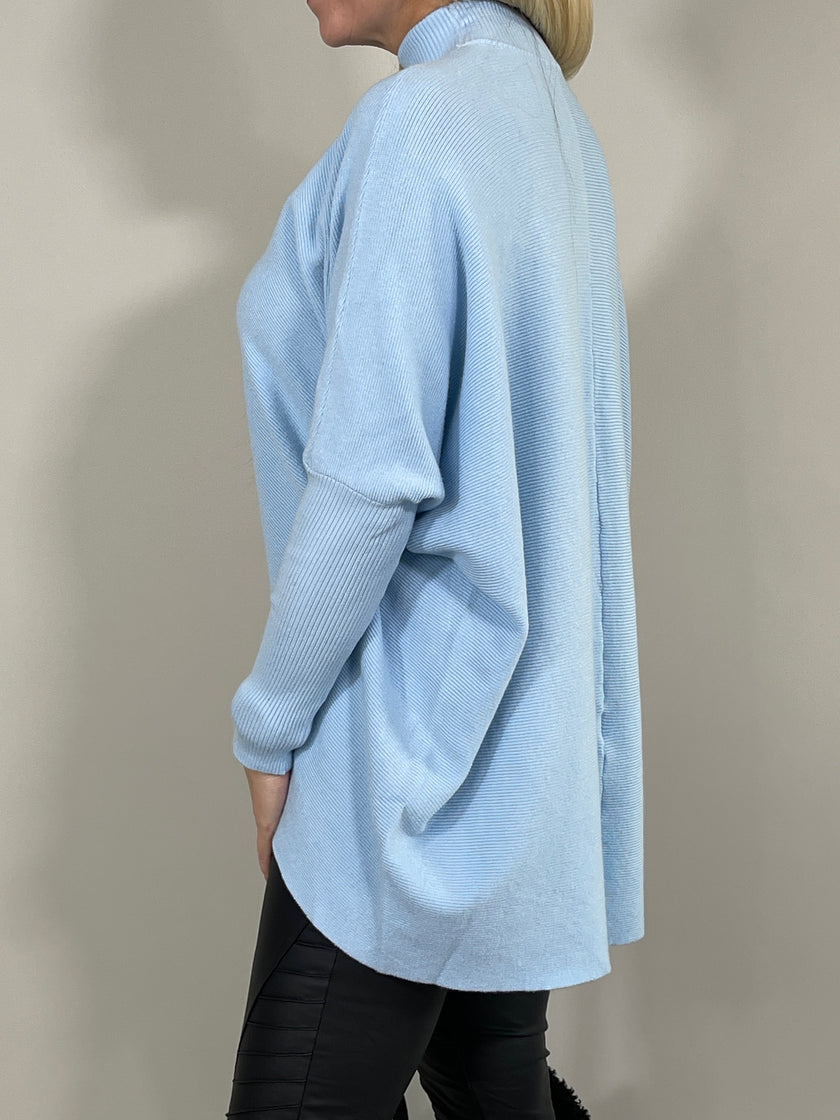 Longpullover mit Stehkragen in versch. Farben Artikel 5473