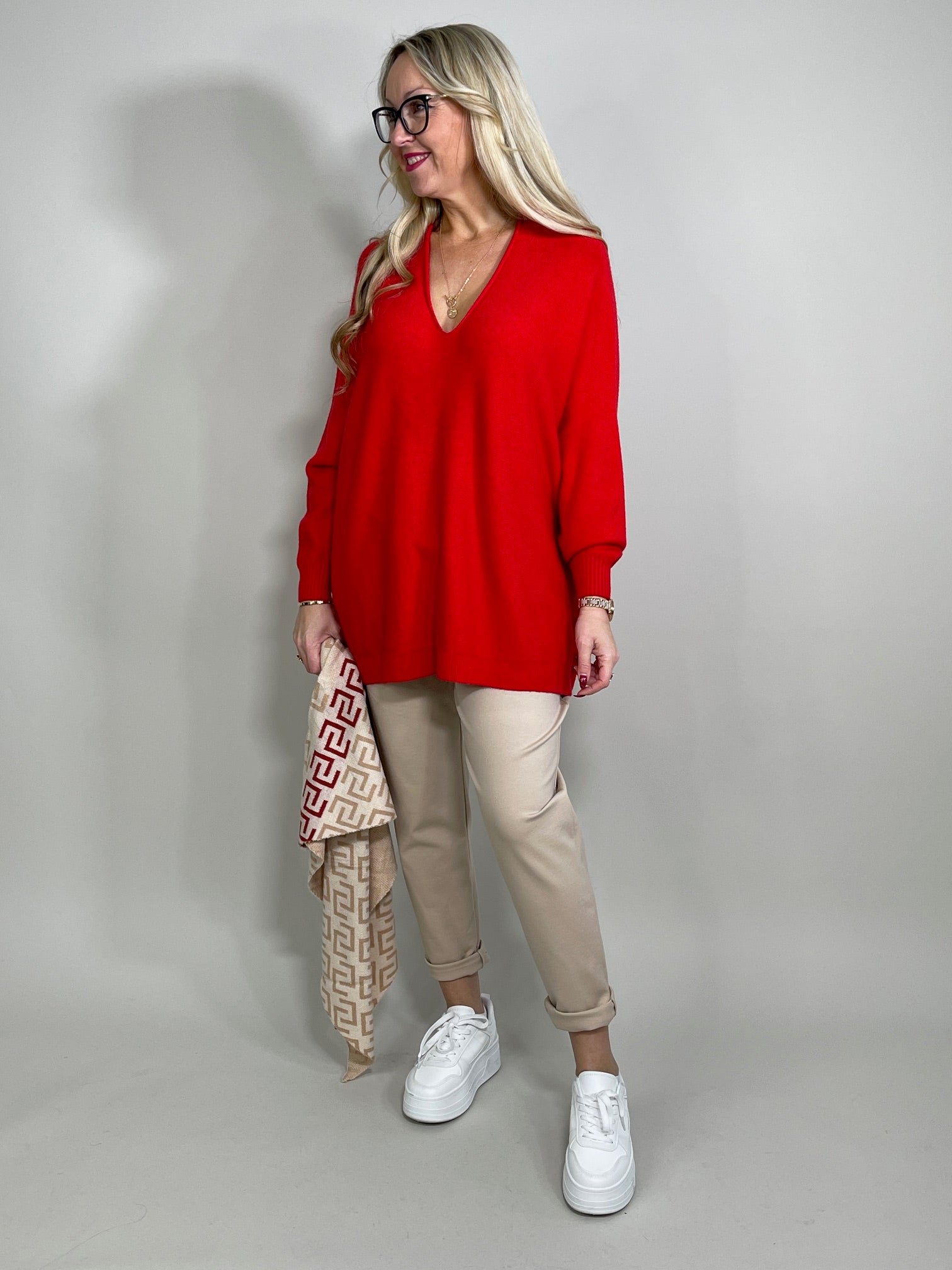 Pullover V-Ausschnitt in versch. Farben Artikel 5342