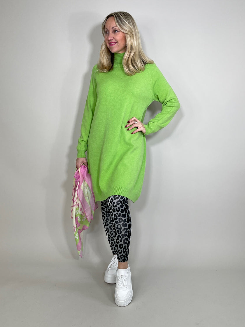Longpullover/Strickkleid mit Stehkragen in versch. Farben Artikel 5509