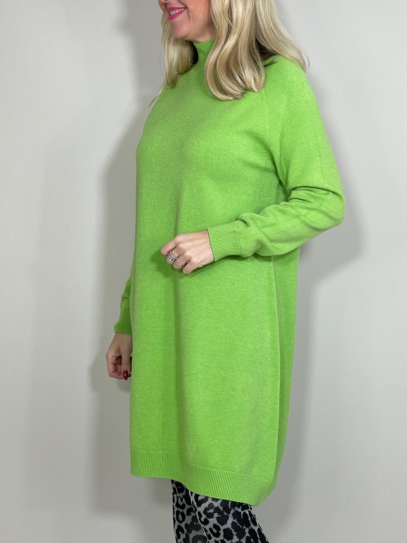 Longpullover/Strickkleid mit Stehkragen in versch. Farben Artikel 5509