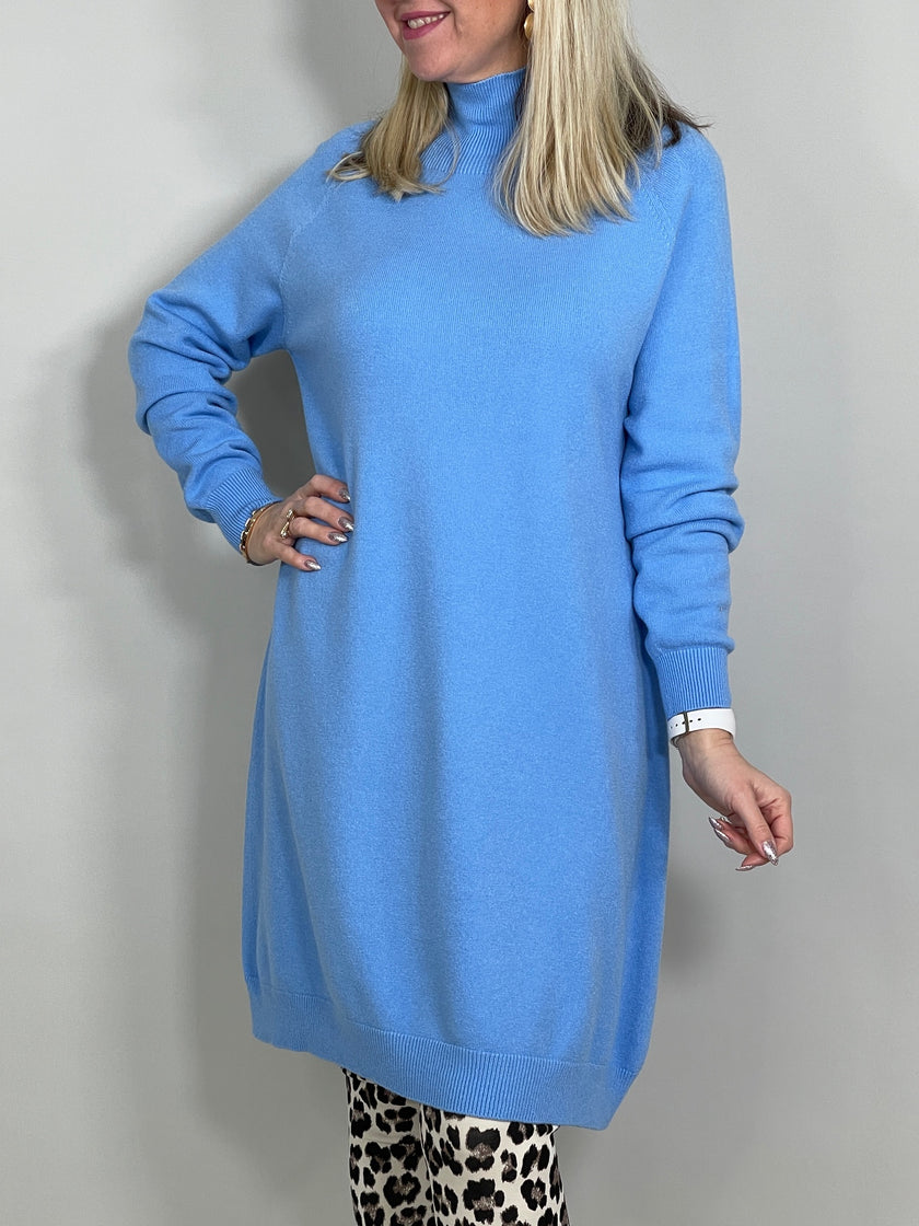Longpullover/Strickkleid mit Stehkragen in versch. Farben Artikel 5509