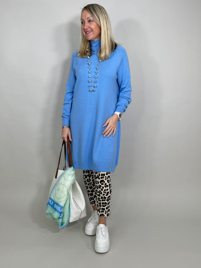 Longpullover/Strickkleid mit Stehkragen in versch. Farben Artikel 5509