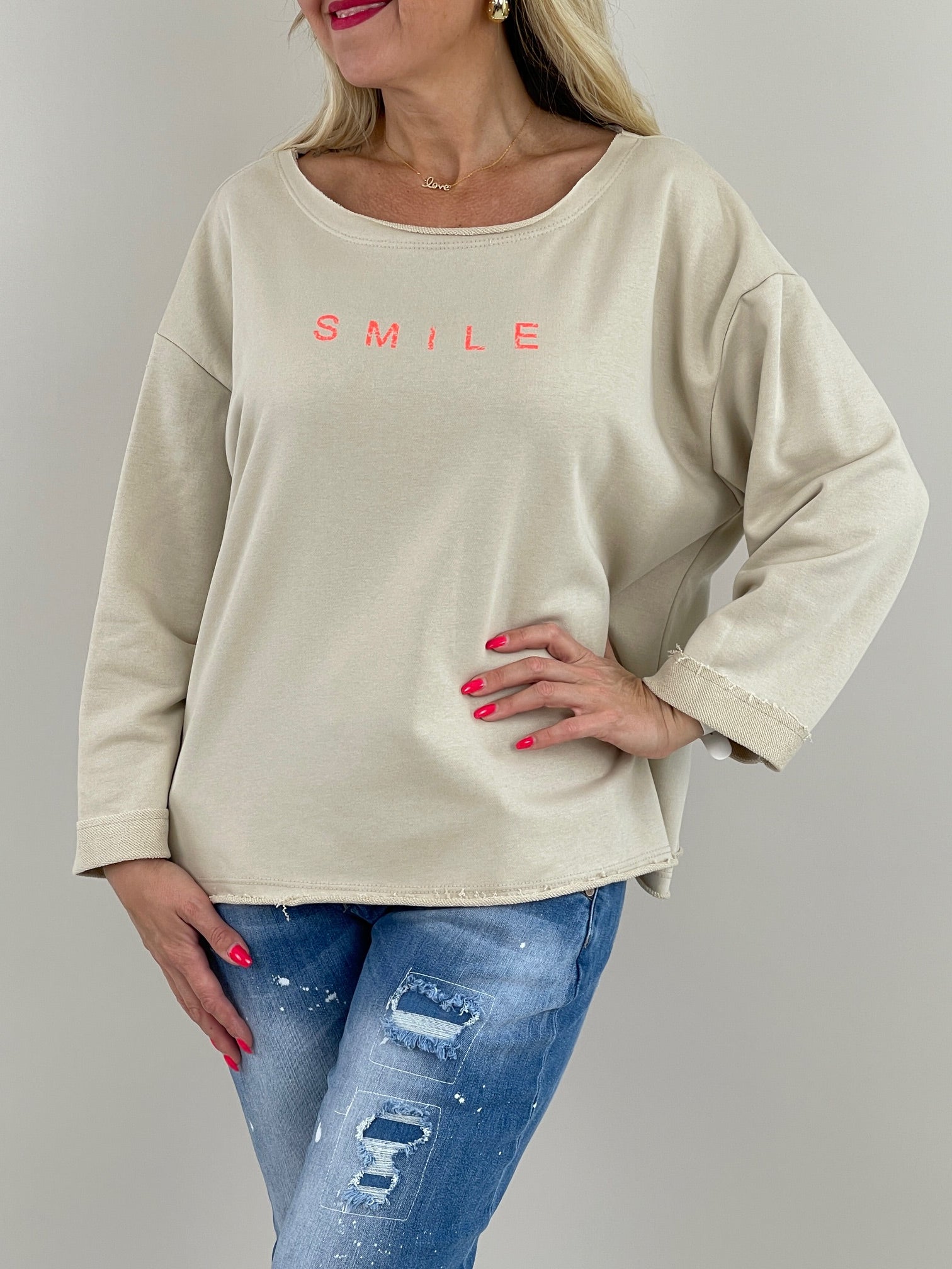 Sweatshirt Smile in versch. Farben Artikel 6078