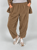 Barrel-Hose samtiger Cord in Camel