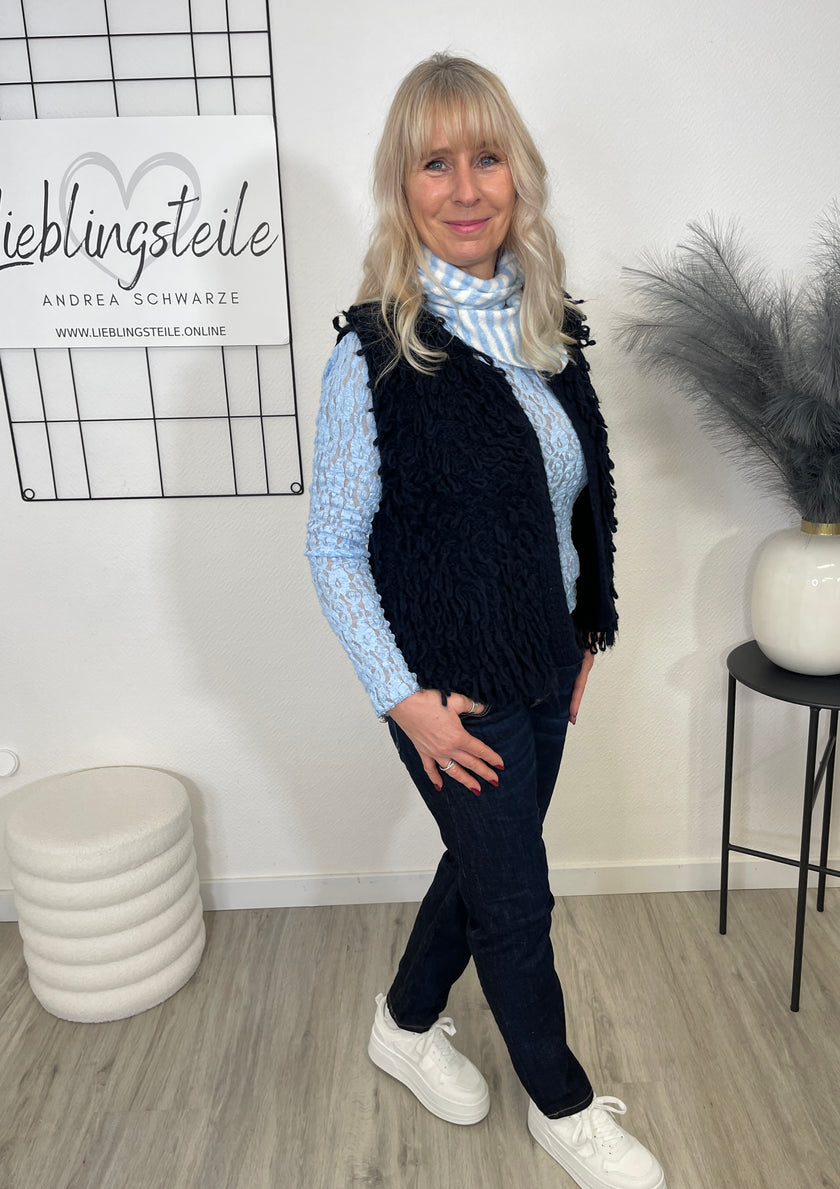 Weste mit Fransen in Marine Artikel 6729