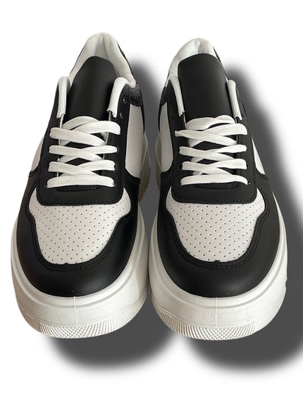 Sneaker mit Plateausohle in Schwarz/Weiß Artikel 3936