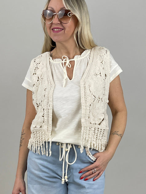 Weste Boho in Creme Art. 6885
