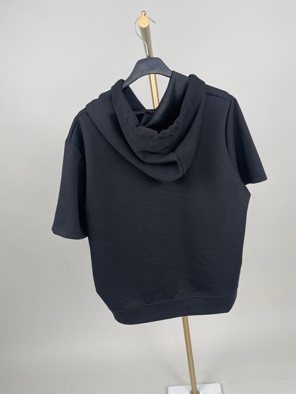 Hoodie Kurzarm Soft in Schwarz