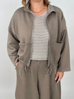 Sweatjacke in Taupe
