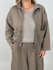 Sweatjacke in Taupe