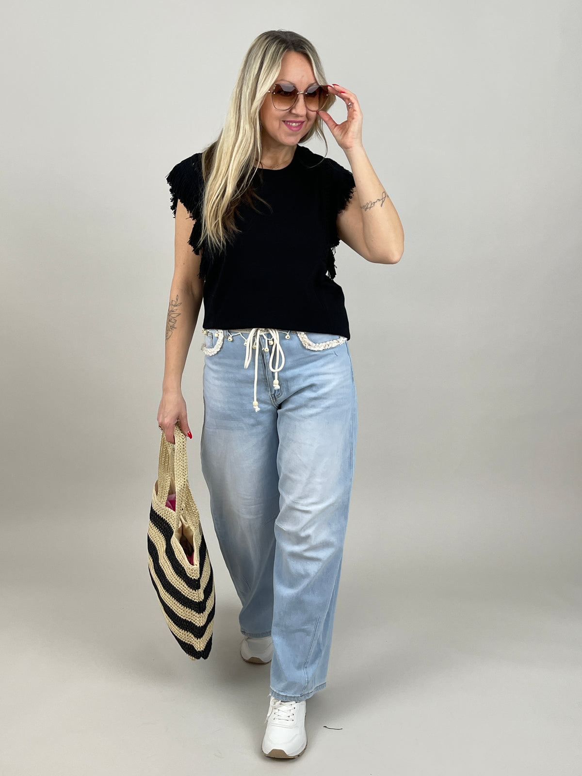 Top Boho in Schwarz