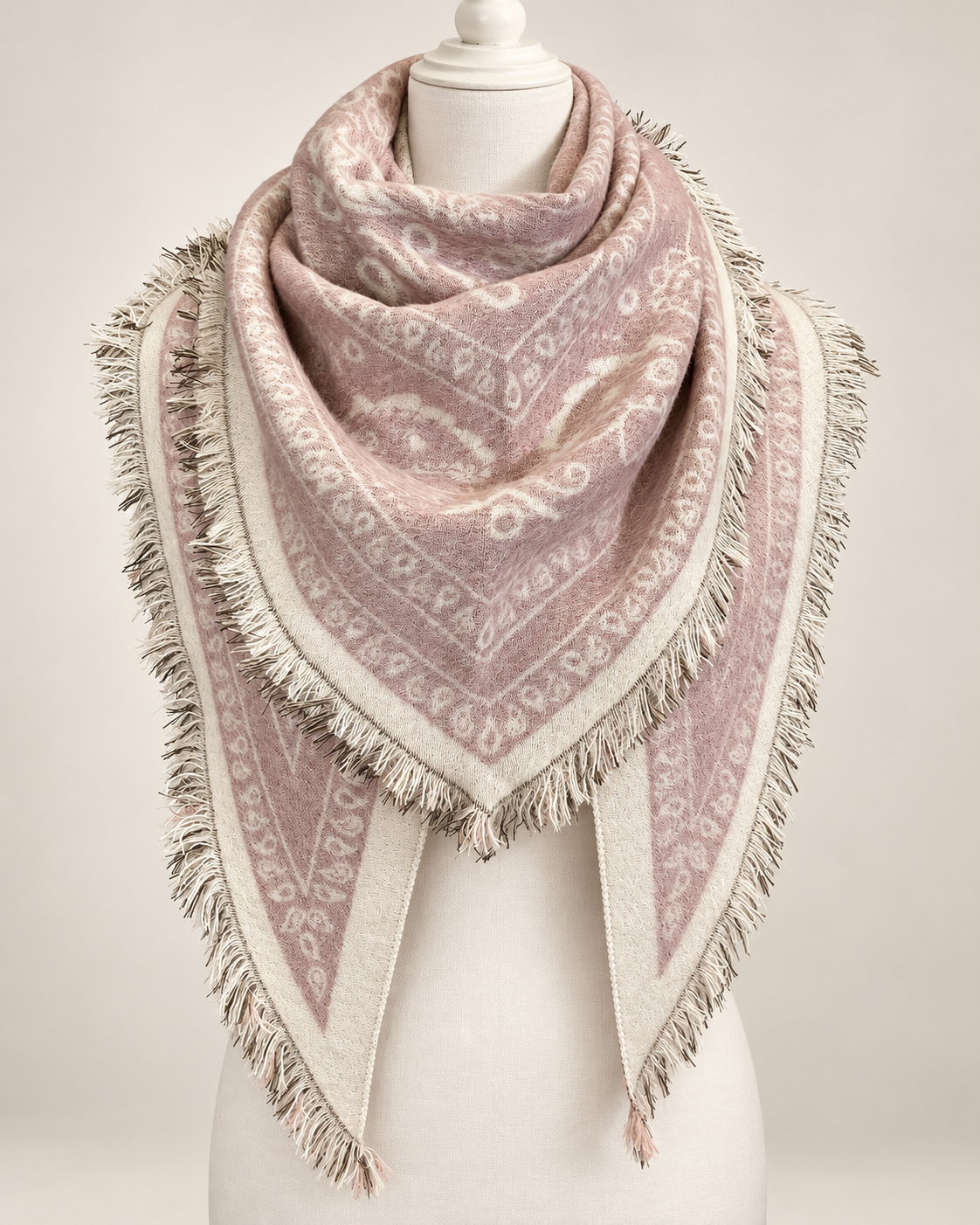 Schal mit Ornament-Muster in Rosa