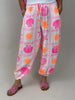 Ballon-Hose Musselin Muster in Orange/Pink