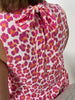 Blusentop Leo mit Bindekragen in Pink/Orange