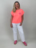 T-Shirt Sonnenprint in Koralle