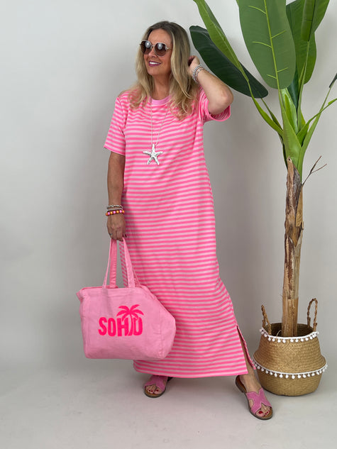 Kleid Streifen in Pink/Rosa