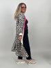 Leo Sweatmantel mit pinken Details in Beige