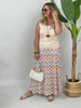 Rock Kofferstoff ZickZack in Rosa/Beige/Hellblau