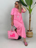 Kleid Streifen in Pink/Rosa