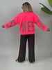 Sweatshirt Leo Druck Sweet in Neonpink