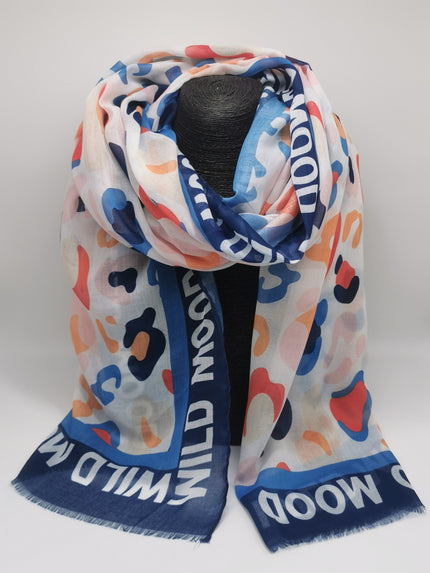 Schal Wild Mood in Blau/Bunt Leo Art. 6814