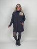 Pulloverkleid mit Stehkragen in Mokka