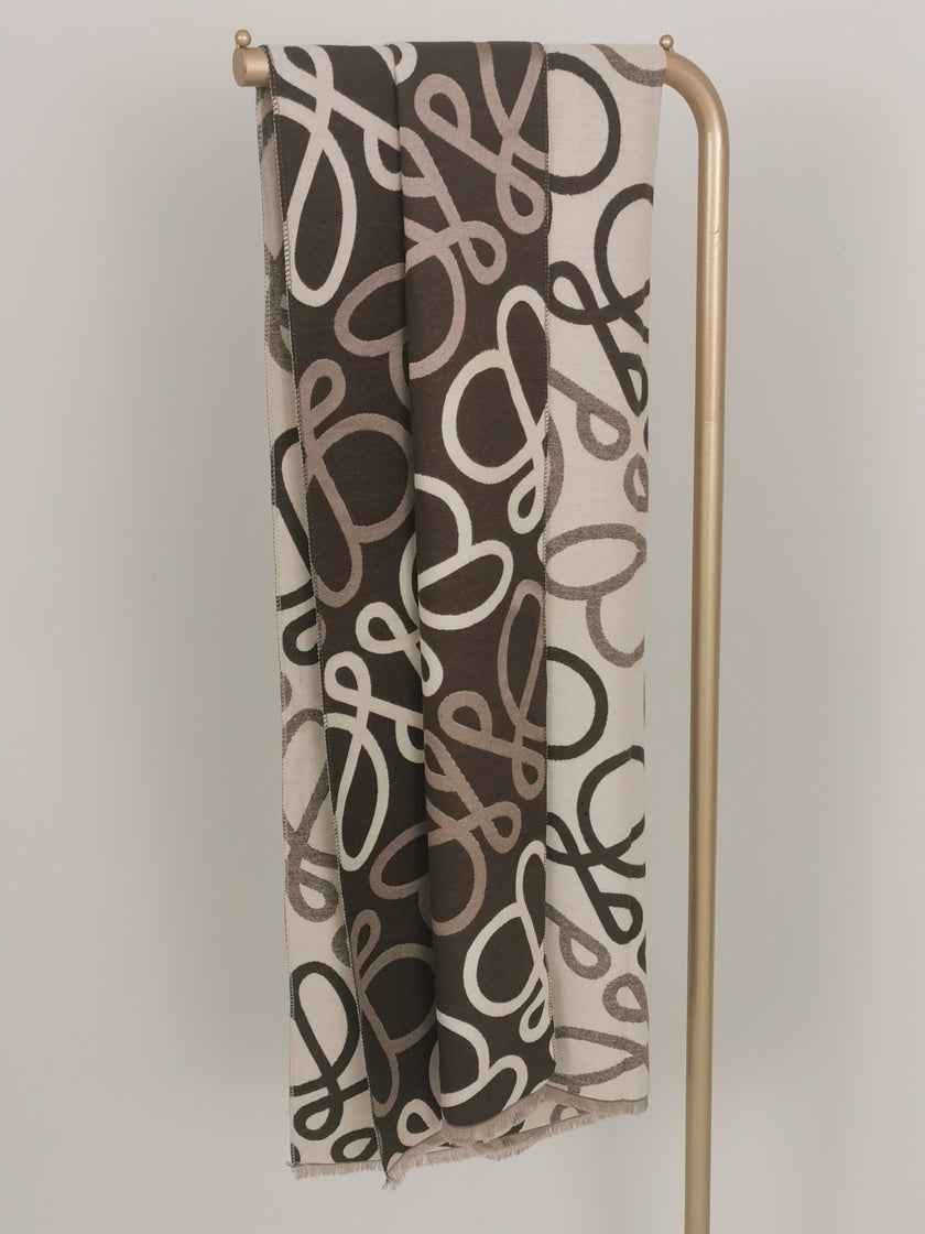 Schal Braun/Beige mit Musterung  Art. 6503