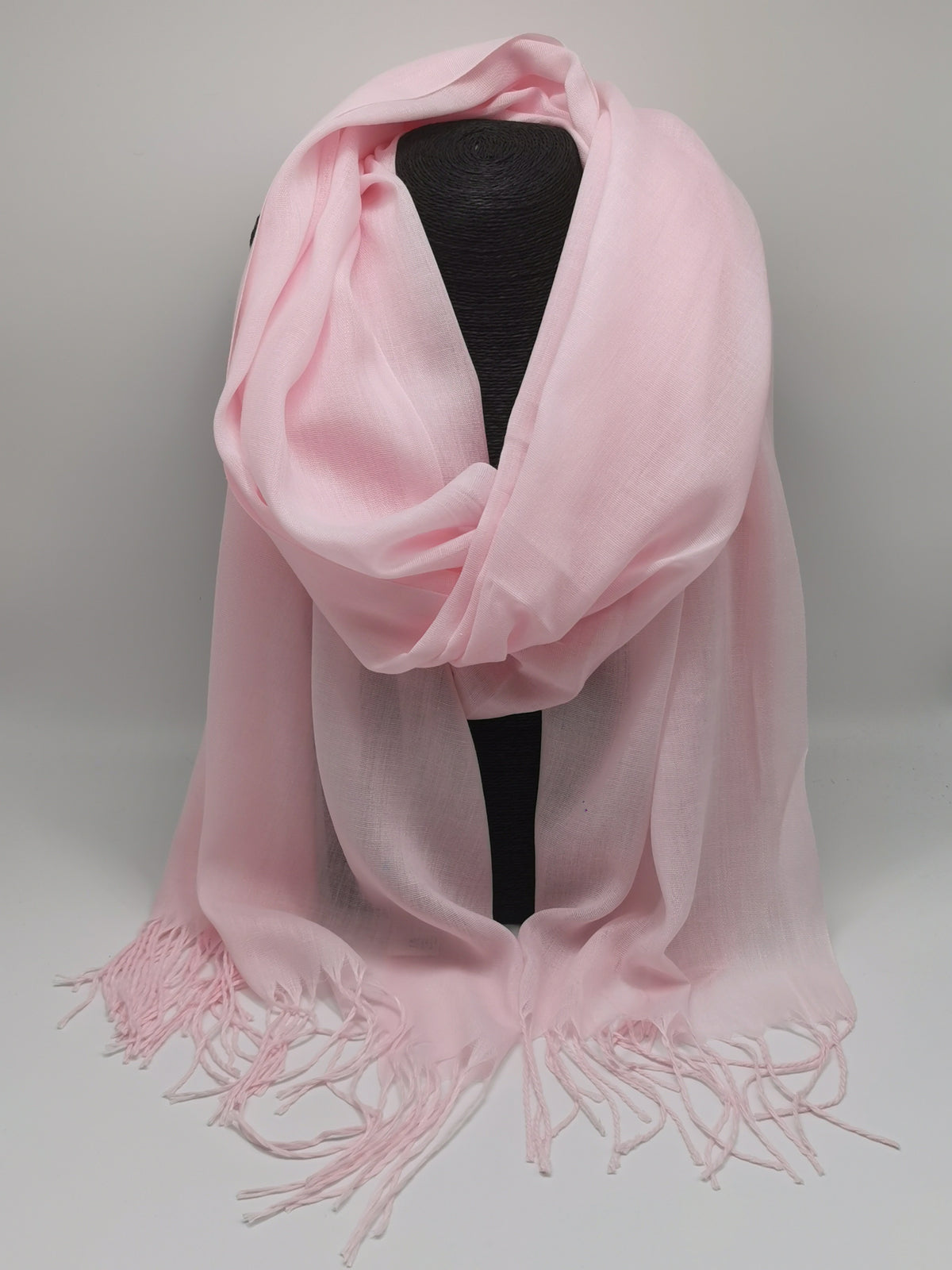 Schal Uni mit Fransen in Rosa